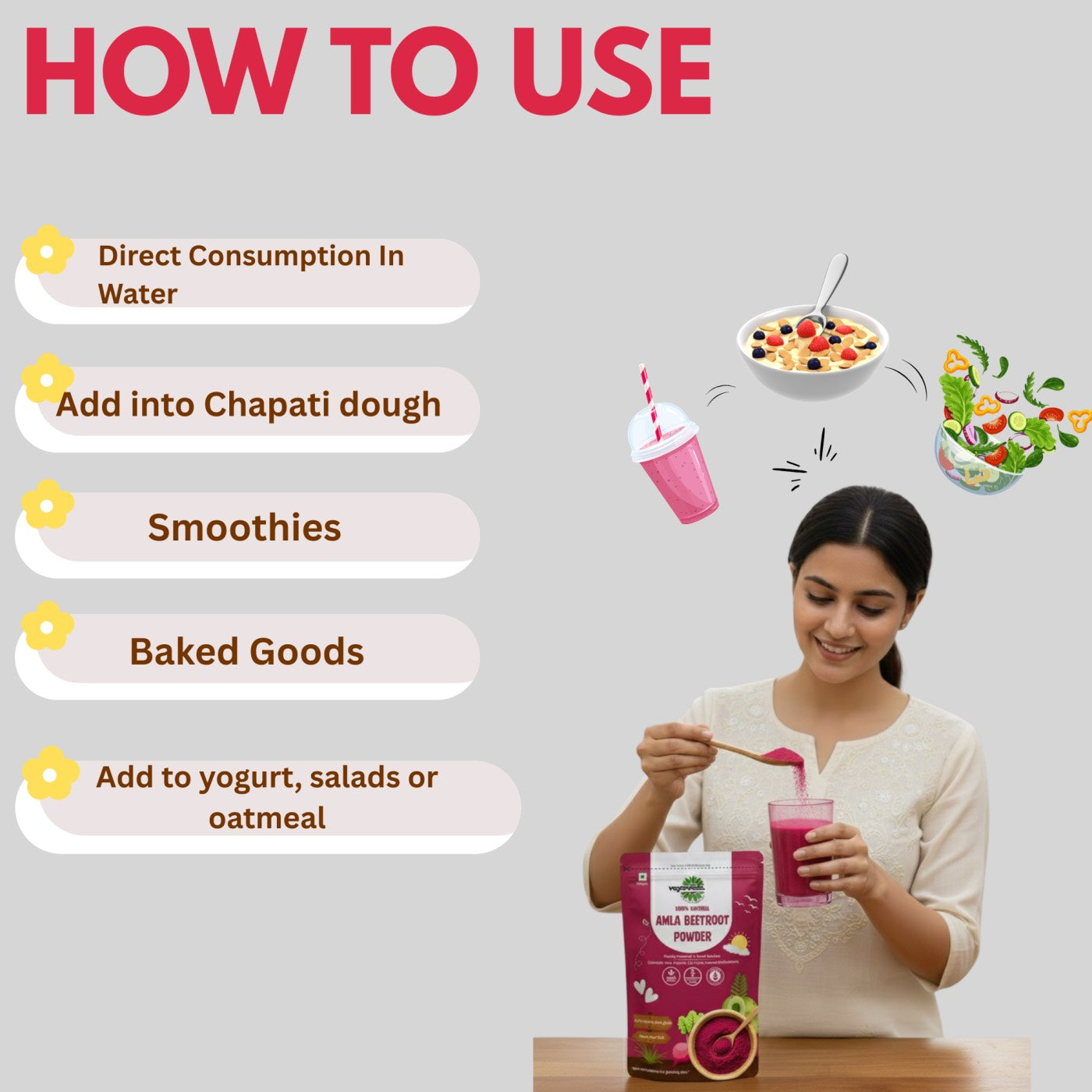 Amla Beetroot Powder | 200g | Help With Skin Glow & Increase Collagen Production