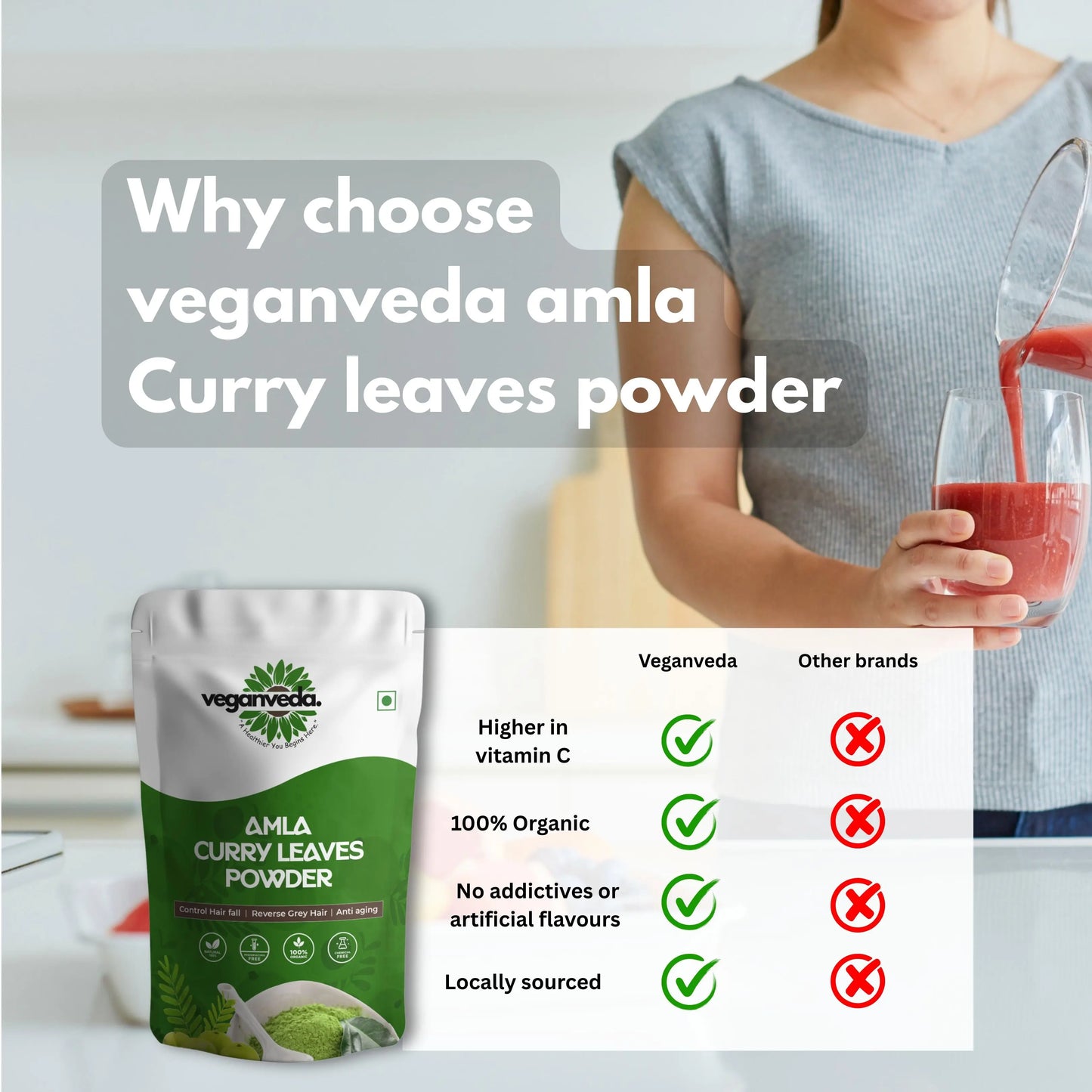 Amla curry leaves powder