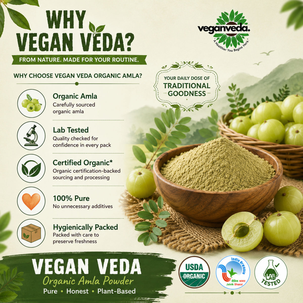 Amla powder For Hair Growth & Immunity Rich in vitamin C Boost Collagen | 200gm