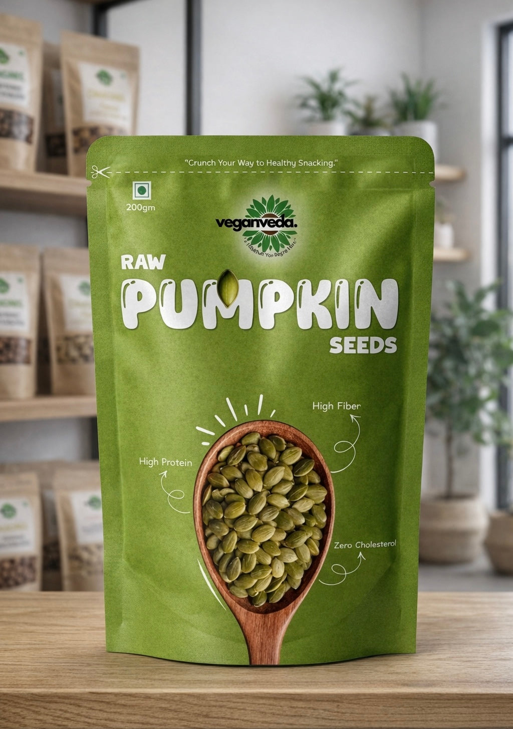 Veganveda Pumpkin Seeds Natural 200g | Premium Raw Seeds | Rich in Protein & Magnesium