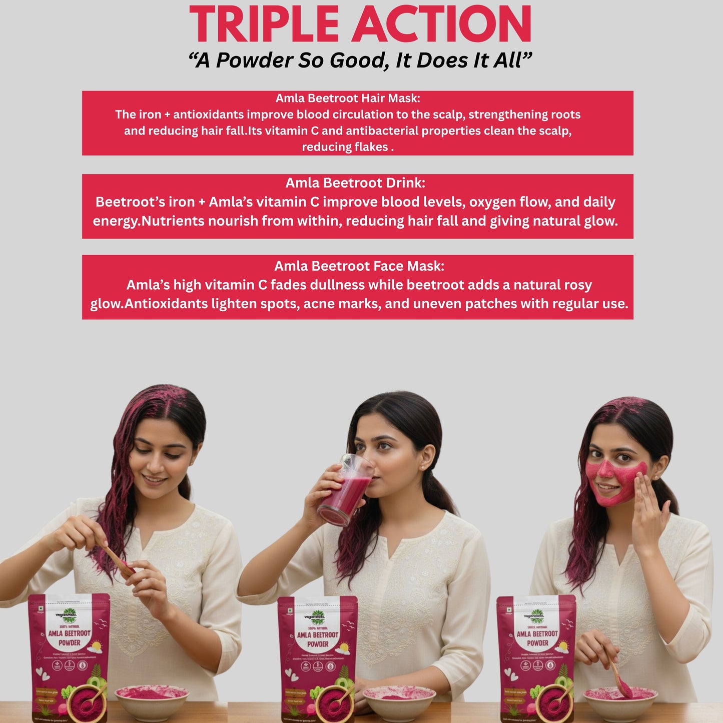 Amla Beetroot Powder | 200g | Help With Skin Glow & Increase Collagen Production