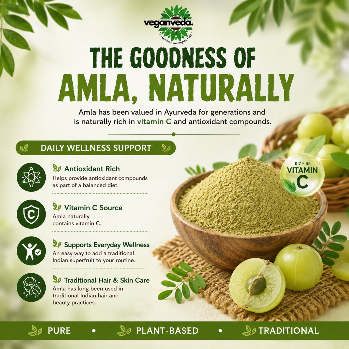 Amla powder For Hair Growth & Immunity Rich in vitamin C Boost Collagen | 200gm